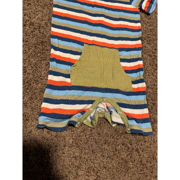 Kozi & Co Baby Romper 2T Striped Short Sleeve Bamboo Outfit With Snap Closures & - Picture 3 of 6